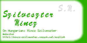 szilveszter mincz business card